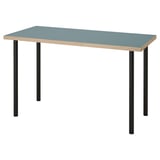 LAGKAPTEN / ADILS Desk, grey-turquoise/black, 120x60 cm