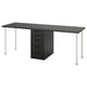 LAGKAPTEN / ALEX Desk, black-brown/black, 200x60 cm