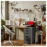 LAGKAPTEN / ALEX Desk, grey/wood effect black, 120x60 cm