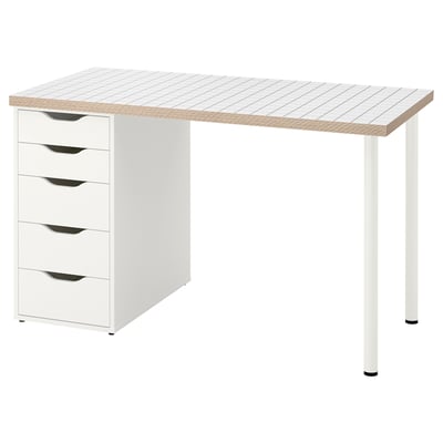 LAGKAPTEN / ALEX Desk, white anthracite/white, 120x60 cm