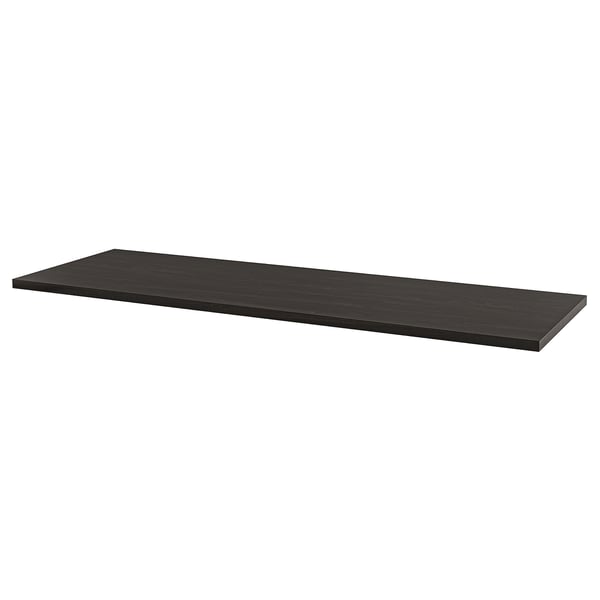 LAGKAPTEN / SPÄND Desk, black-brown/black, 200x60 cm