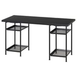LAGKAPTEN / SPÄND Desk, black-brown/black, 140x60 cm