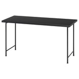 LAGKAPTEN / SPÄND Desk, black-brown/black, 140x60 cm