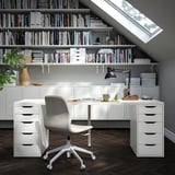 LAGKAPTEN / SPÄND Desk, black-brown/black, 200x60 cm
