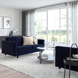 LANDSKRONA 2-seat sofa, Djuparp dark blue/metal
