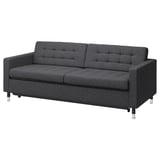 LANDSKRONA 3-seat sofa-bed, Gunnared dark grey/metal