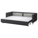 LANDSKRONA 3-seat sofa-bed, Gunnared dark grey/metal
