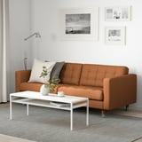 LANDSKRONA 3-seat sofa, Grann/Bomstad golden-brown/metal