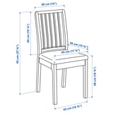 LANEBERG / EKEDALEN Table and 4 chairs, white/white light grey, 130/190x80 cm