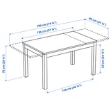 LANEBERG / EKEDALEN Table and 4 chairs, white/white light grey, 130/190x80 cm