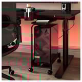 LÅNESPELARE Computer cart with shelf, black, 50x27 cm