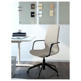 LÅNGFJÄLL Conference chair with armrests, Gunnared beige/black