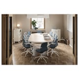 LÅNGFJÄLL Conference chair with armrests, Gunnared blue/white