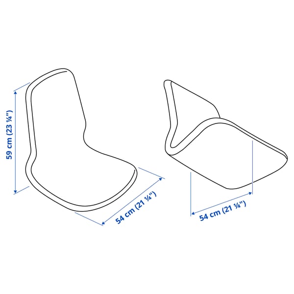 LÅNGFJÄLL Seat shell with high back, Gunnared blue