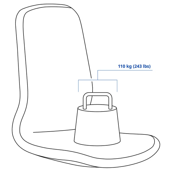 LÅNGFJÄLL Seat shell with high back, Gunnared dark grey