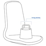 LÅNGFJÄLL Seat shell with high back, Gunnared dark grey