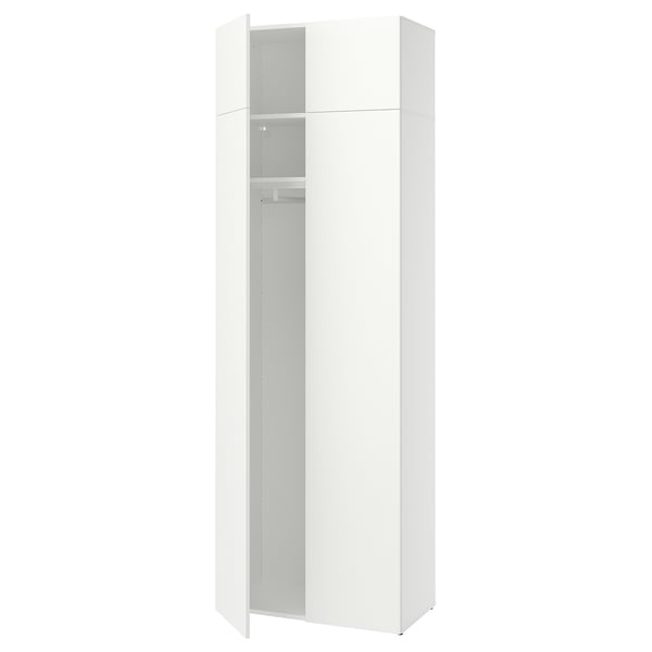 LASTARE Wardrobe combination, white/with height extension unit, 80x42x237 cm