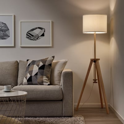 LAUTERS Floor lamp, ash/white