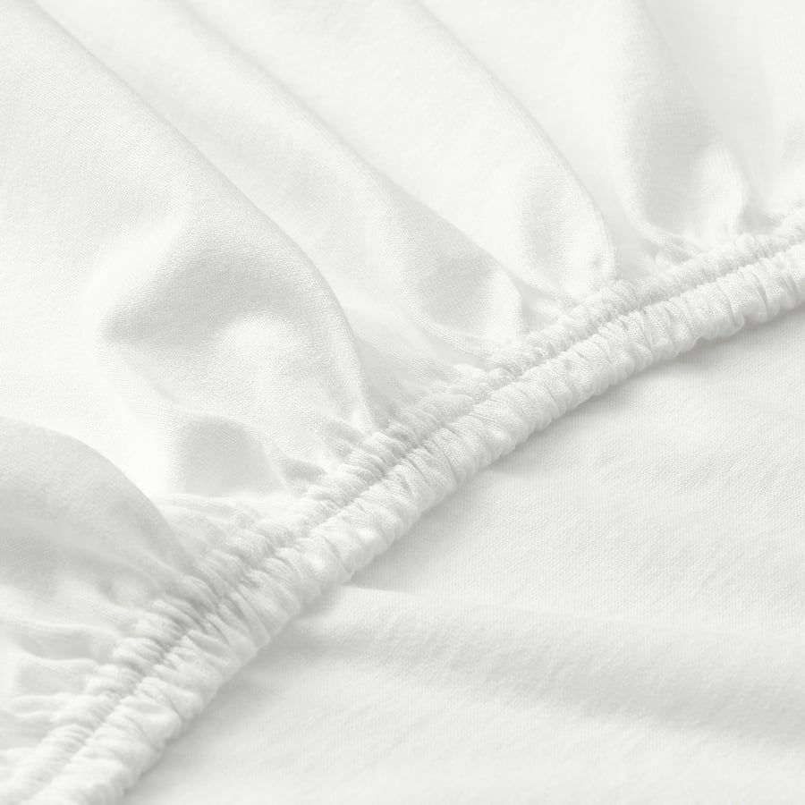 LEN fitted sheet, white, 80x165 cm IKEA