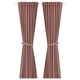 Option: LENDA Curtains with tie-backs, 1 pair, brown-red/with heading tape, 140x300 cm