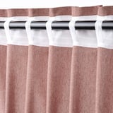 LENDA Curtains with tie-backs, 1 pair, brown-red/with heading tape, 140x300 cm