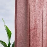 LENDA Curtains with tie-backs, 1 pair, brown-red/with heading tape, 140x300 cm