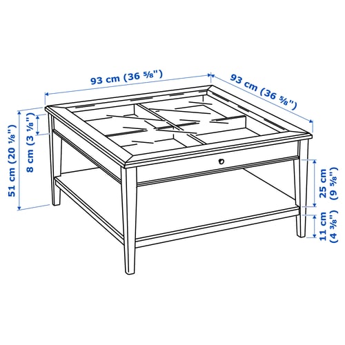 Liatorp Coffee Table White Glass 93x93 Cm Ikea
