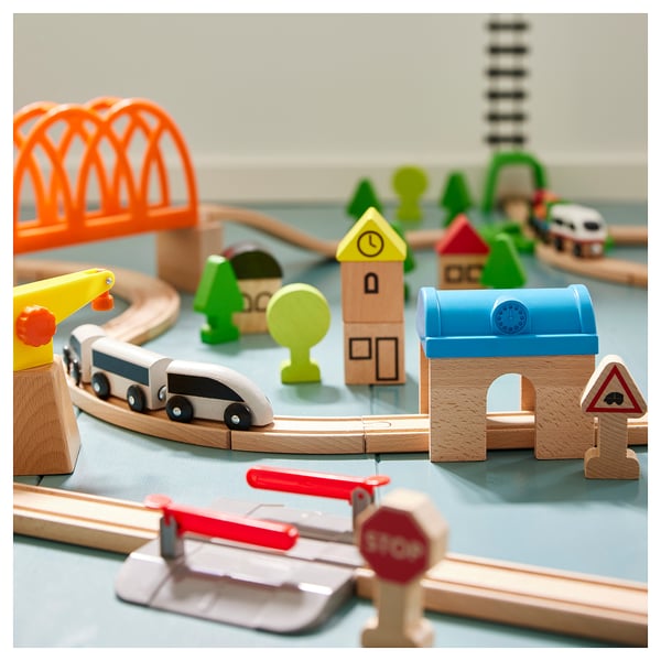 LILLABO 45-piece train set with rail