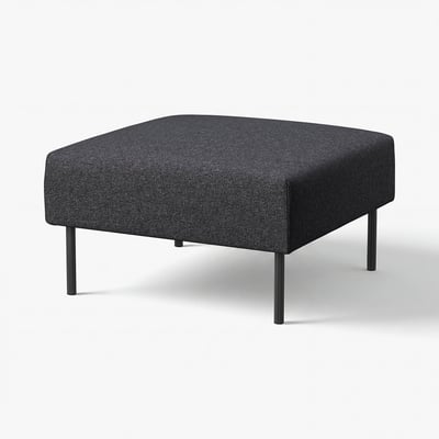 LILLEHEM modular ottoman, grey, metal legs, square shape, modern design