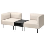 LILLEHEM 2-seat modular sofa with side table, Vissle beige/metal