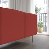 LILLEHEM 4-seat modular sofa with side table, Gunnared brown-red/metal