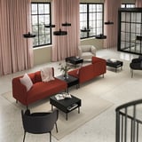 LILLEHEM 4-seat modular sofa with side table, Gunnared brown-red/metal
