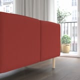 LILLEHEM 4-seat modular sofa with side table, Gunnared brown-red/wood