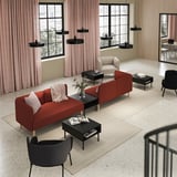 LILLEHEM 4-seat modular sofa with side table, Gunnared brown-red/wood