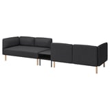 LILLEHEM 4-seat modular sofa with side table, Gunnared dark grey/wood