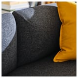 LILLEHEM 4-seat modular sofa with side table, Gunnared dark grey/wood