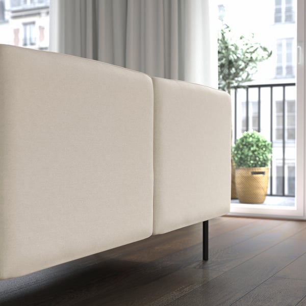 LILLEHEM 4-seat modular sofa with side table, Vissle beige/metal