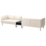 LILLEHEM 4-seat modular sofa with side table, Vissle beige/wood