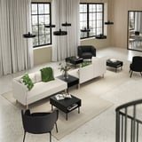 LILLEHEM 4-seat modular sofa with side table, Vissle beige/wood