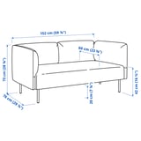 LILLEHEM 5-seat modular sofa with side table, Gunnared/brown-red metal