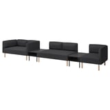LILLEHEM 5-seat modular sofa with side table, Gunnared/dark grey wood