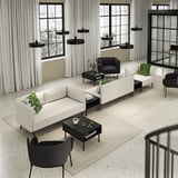 LILLEHEM 5-seat modular sofa with side table, Vissle/beige metal