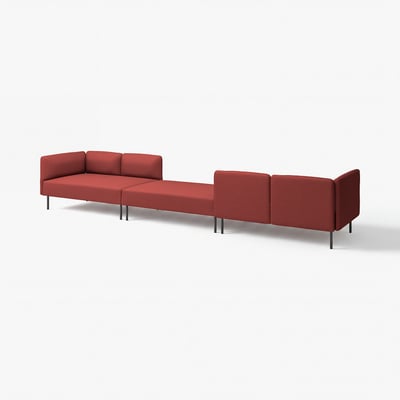 Red modular sofa LILLEHEM: sleek, modern design with metal legs, versatile seating.