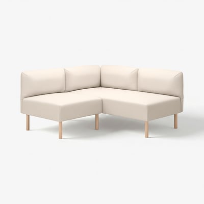 LILLEHEM modular sofa, beige, clean lines, wooden legs, customizable.
