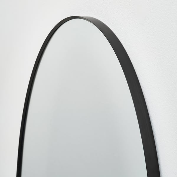 LINDBYN Mirror, black, 80x80 cm