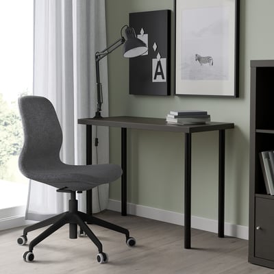 LINNMON / ADILS Table, black-brown/black, 100x45 cm