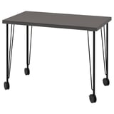 LINNMON / KRILLE Desk, dark grey/black, 100x60 cm
