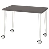 LINNMON / KRILLE Desk, dark grey/white, 100x60 cm