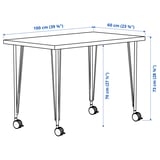 LINNMON / KRILLE Desk, dark grey/white, 100x60 cm