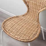 LISABO / ÄLVSTA Table and 4 chairs, ash veneer/rattan white, 140x78 cm
